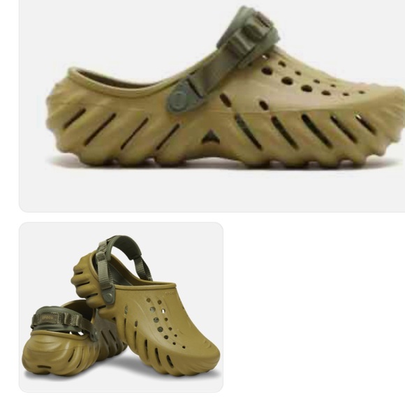 NWT Crocs Men\'s  Women\'s Echo Slingback Clog Aloe Shoes slides dark green W9/M7